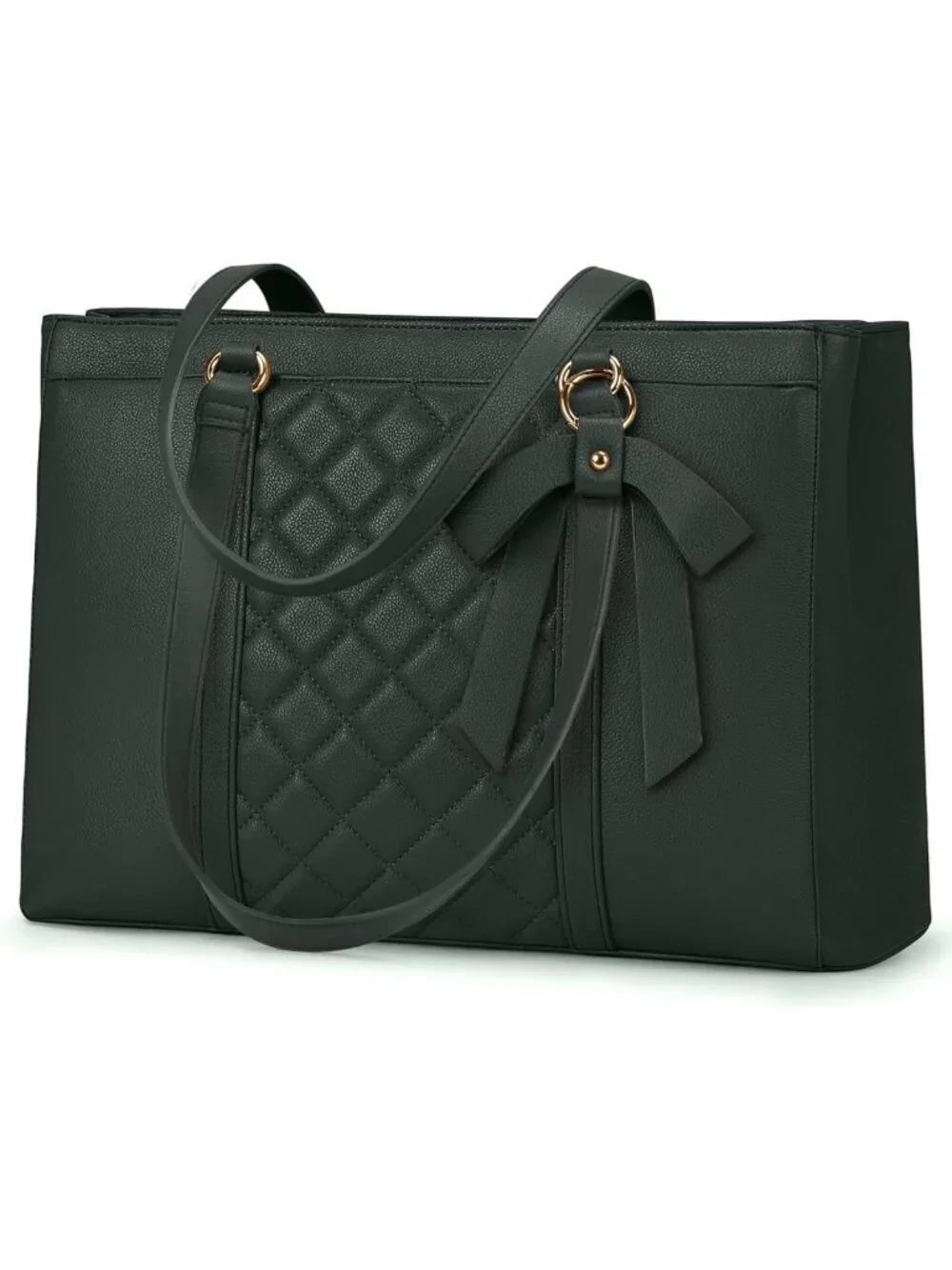 Stylish Waterproof Leather Laptop Tote Bag for Women - 15.6 Inch Work Briefcase
